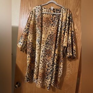 Leopard print kimono